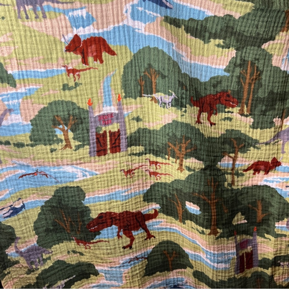 Little Unicorn Jurassic Park Baby Swaddle Muslin Blanket Dinosaurs Unique Rare - Picture 4 of 6